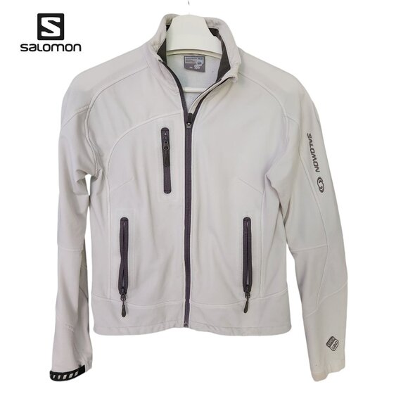 Salomon Jackets & Blazers - SALOMON lightweight jacket full zip size small white stretch